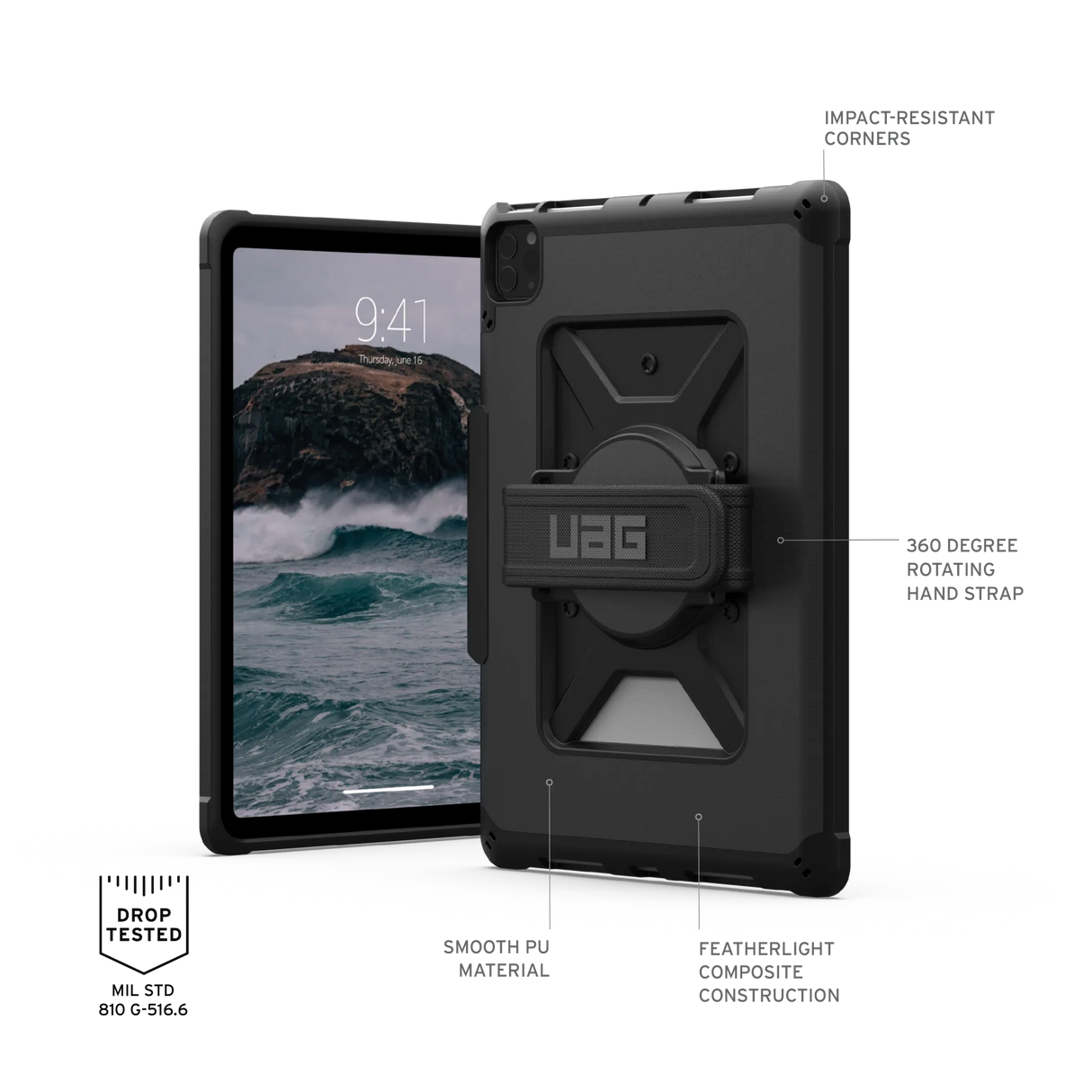 เคส UAG รุ่น Metropolis with Hand Strap - iPad Pro 11" (5th/2024) - สี Black