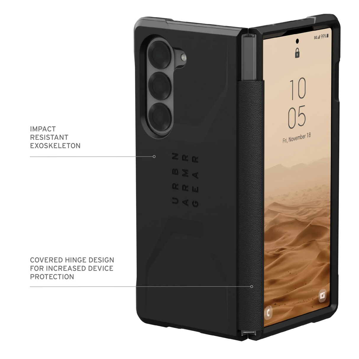 เคส UAG รุ่น Civilian - Galaxy Z Fold 6 - สี Black