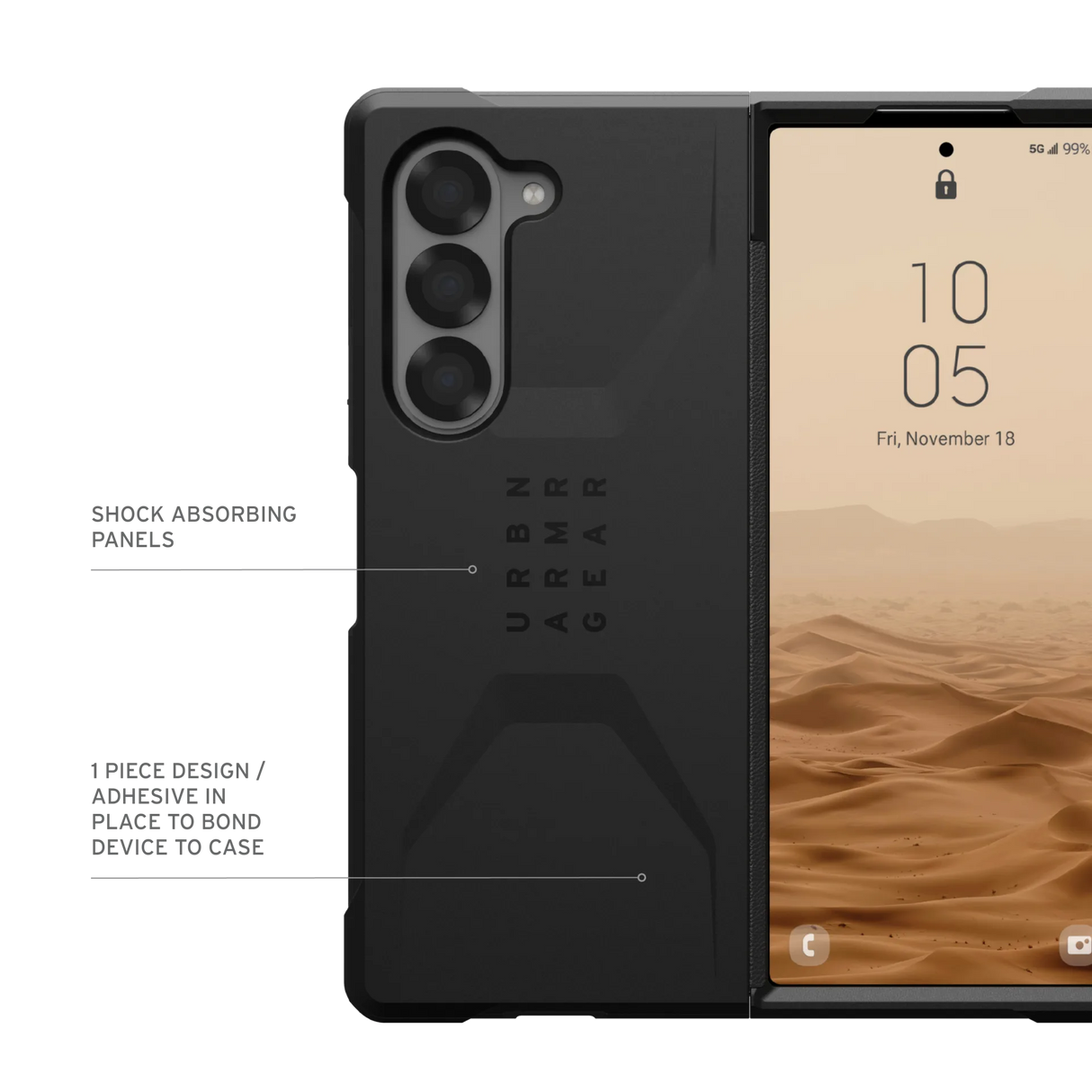 เคส UAG รุ่น Civilian - Galaxy Z Fold 6 - สี Black