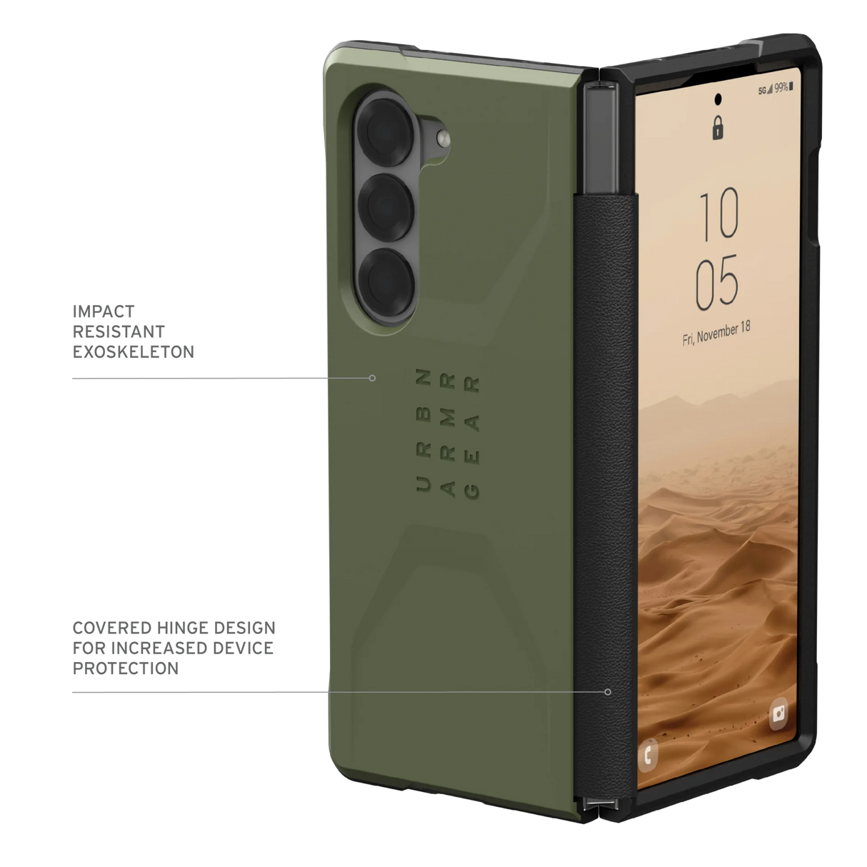 เคส UAG รุ่น Civilian - Galaxy Z Fold 6 - สี Olive Drab