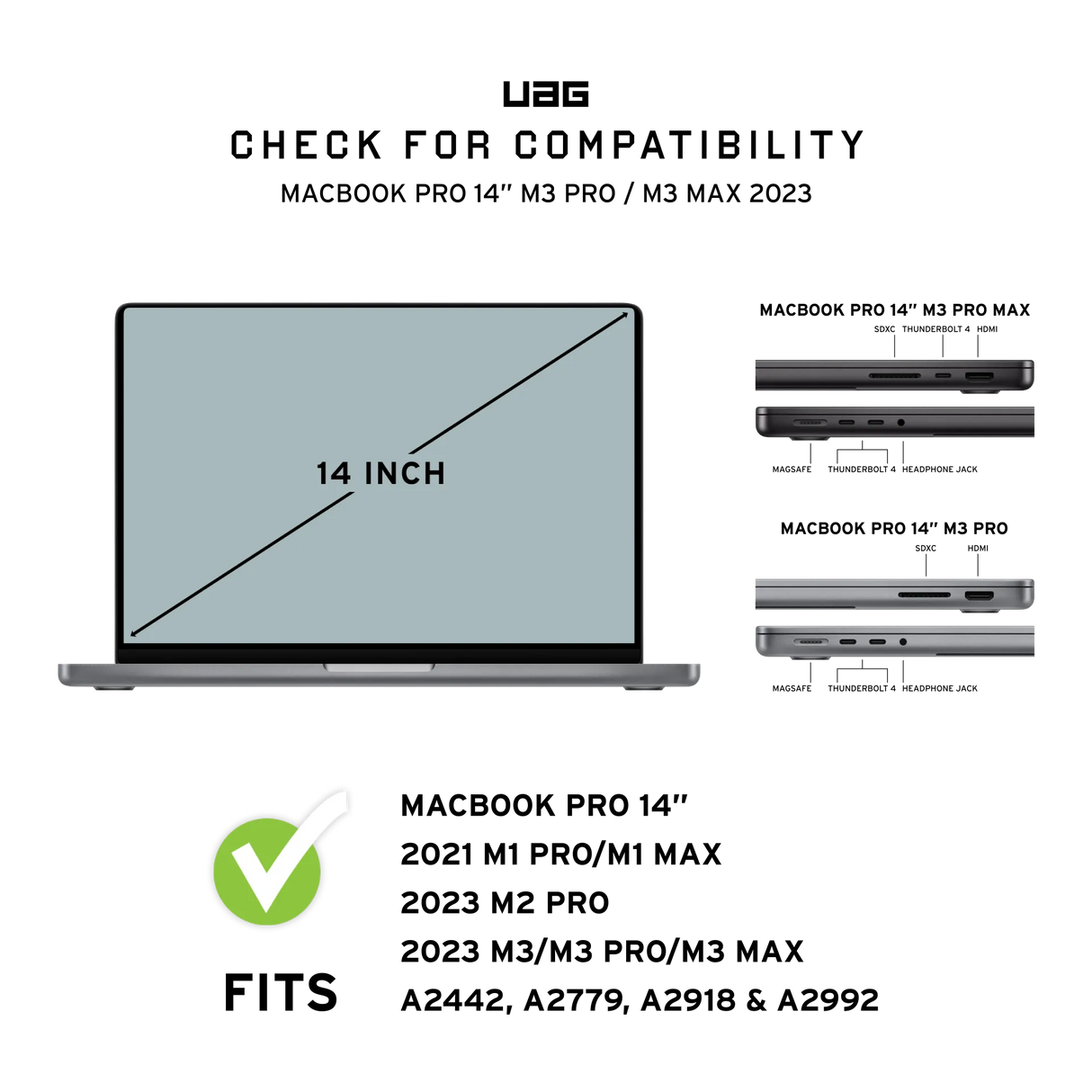 เคส UAG รุ่น Plyo - MacBook Pro 14" (M1/M2 Max & Pro) (2021-2023) - สีใส