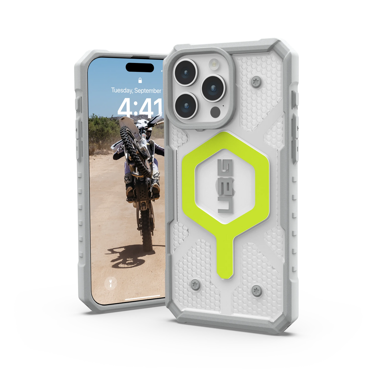 เคส UAG รุ่น Pathfinder Clear MagSafe - iPhone 15 Pro Max - สี Active Neon