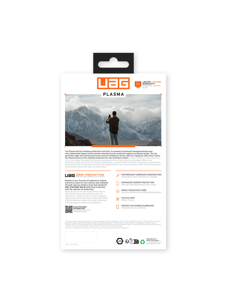 UAG รุ่น Plasma – เคส iPhone 16 Pro – สี Ash