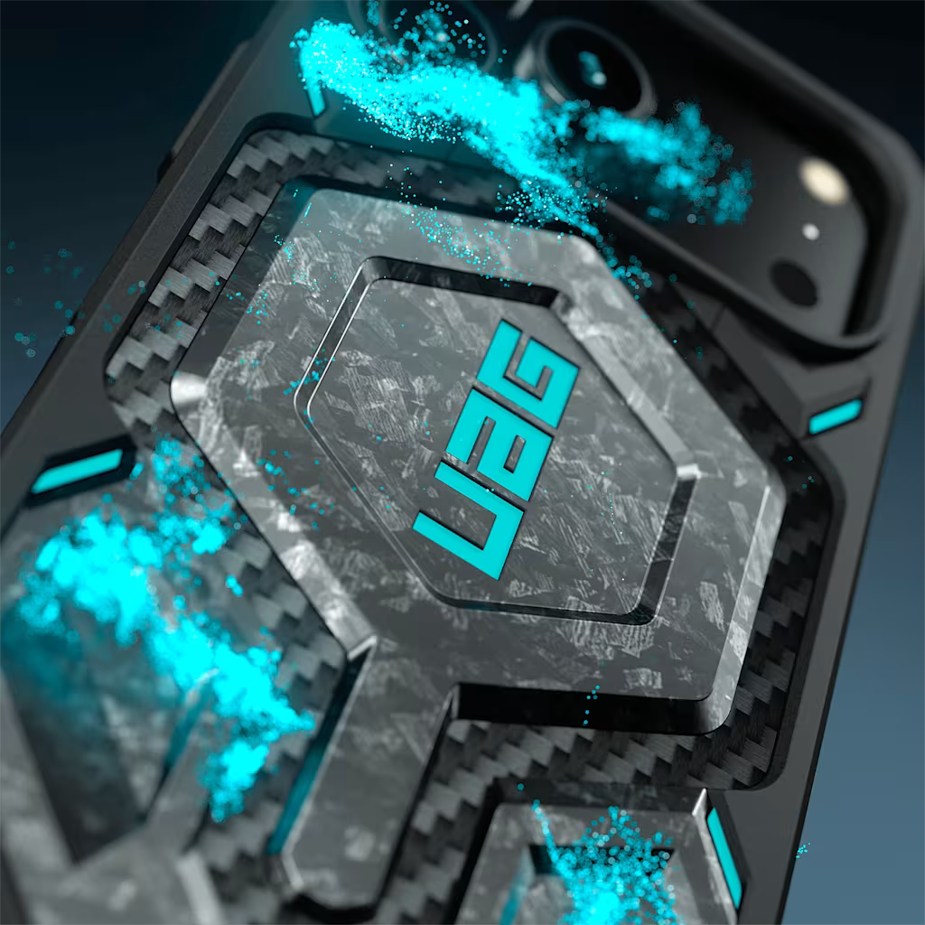 UAG รุ่น Monarch Pro - เคส iPhone 17 Pro Max – สี Forged Carbon Fiber/Blue (Limited Edition)