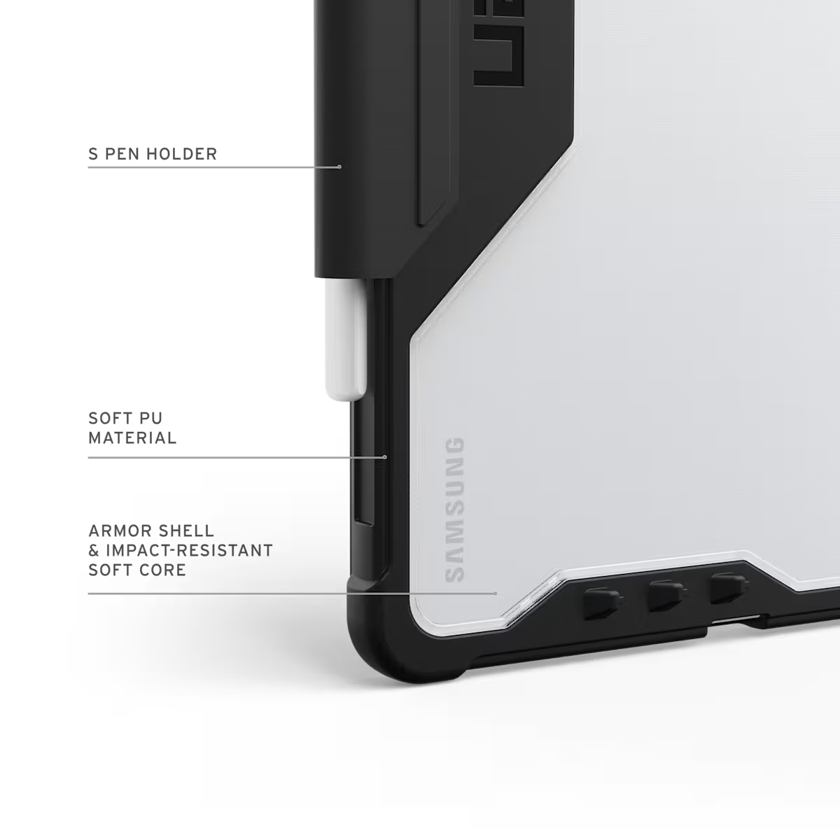 UAG รุ่น Plyo LT - เคส Galaxy Tab S11 - สี Black/Ice