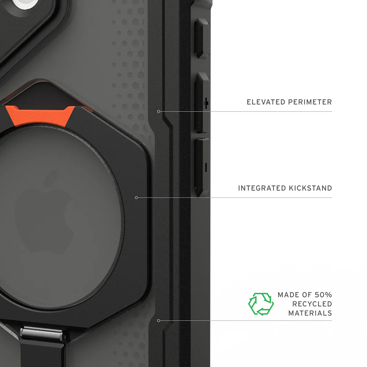 UAG รุ่น Plasma XTE (Magsafe) - เคส iPhone 17 - สี Black/Pop Orange