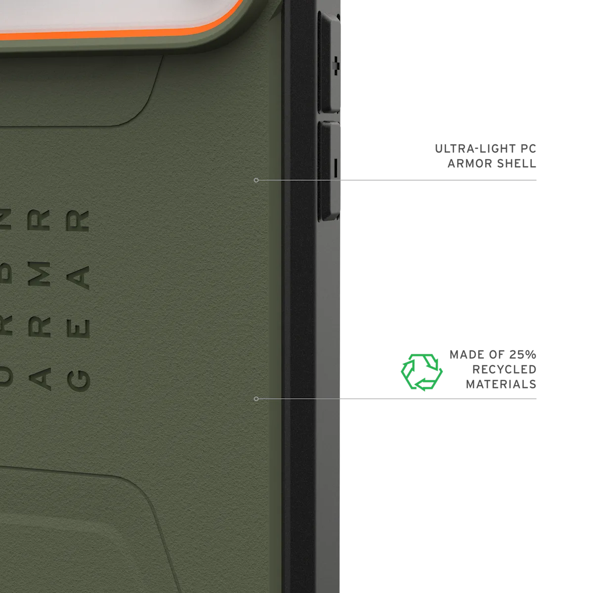 UAG รุ่น Civilian (Magsafe) - เคส iPhone 17 Pro Max - สี Olive/Orange