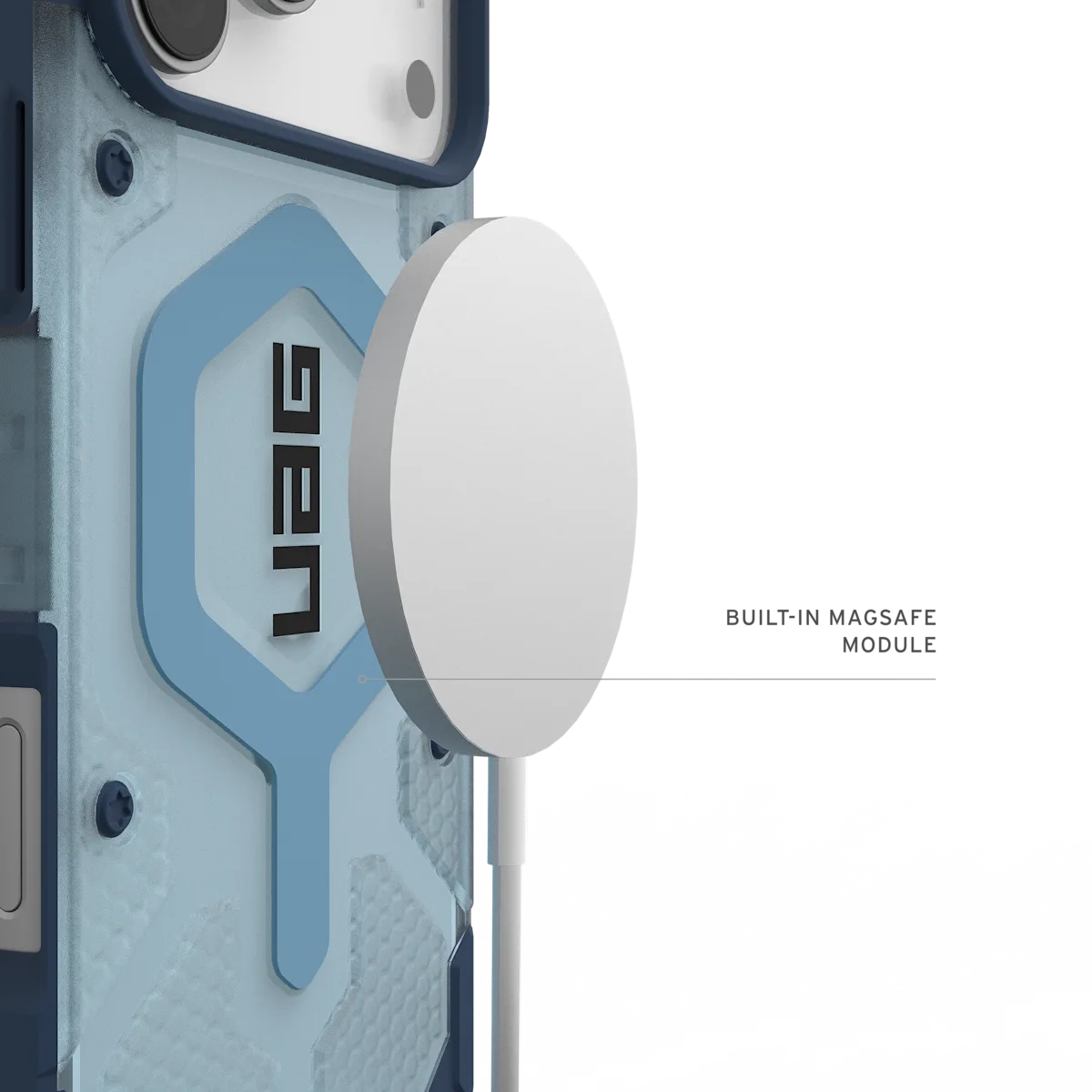 UAG รุ่น Pathfinder Clear (Magsafe) - เคส iPhone 17 Pro Max - สี Blues/Lanyard