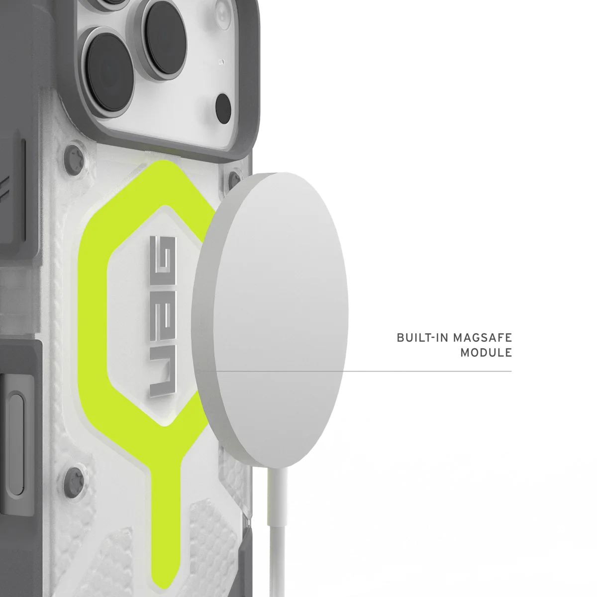 UAG รุ่น Pathfinder Clear (Magsafe) - เคส iPhone 17 Pro - สี Active Neon
