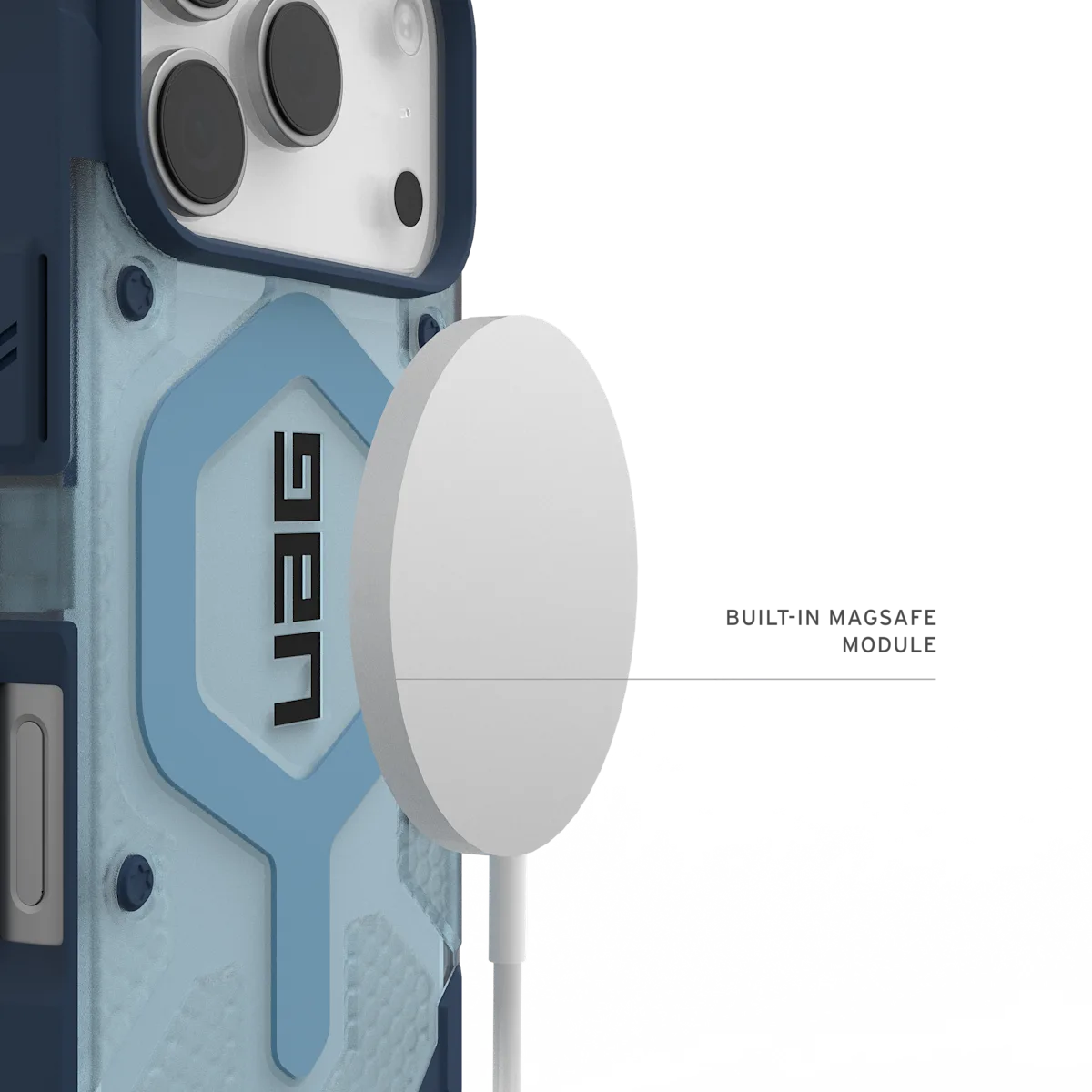 UAG รุ่น Pathfinder Clear (Magsafe) - เคส iPhone 17 Pro - สี Blues/Lanyard