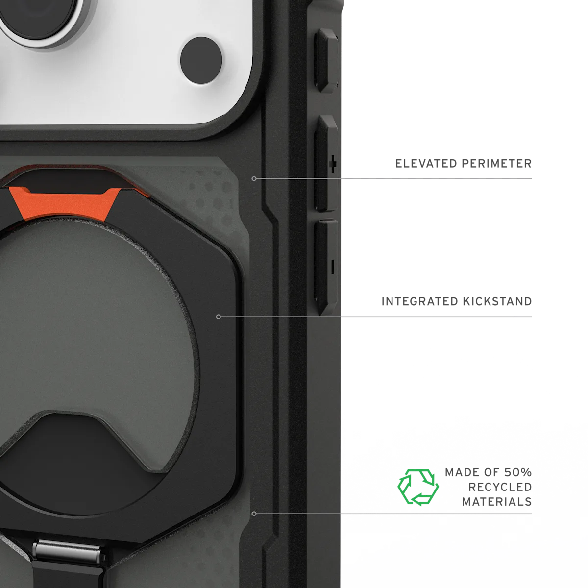 UAG รุ่น Plasma XTE (Magsafe) - เคส iPhone 17 Pro - สี Black/Pop Orange