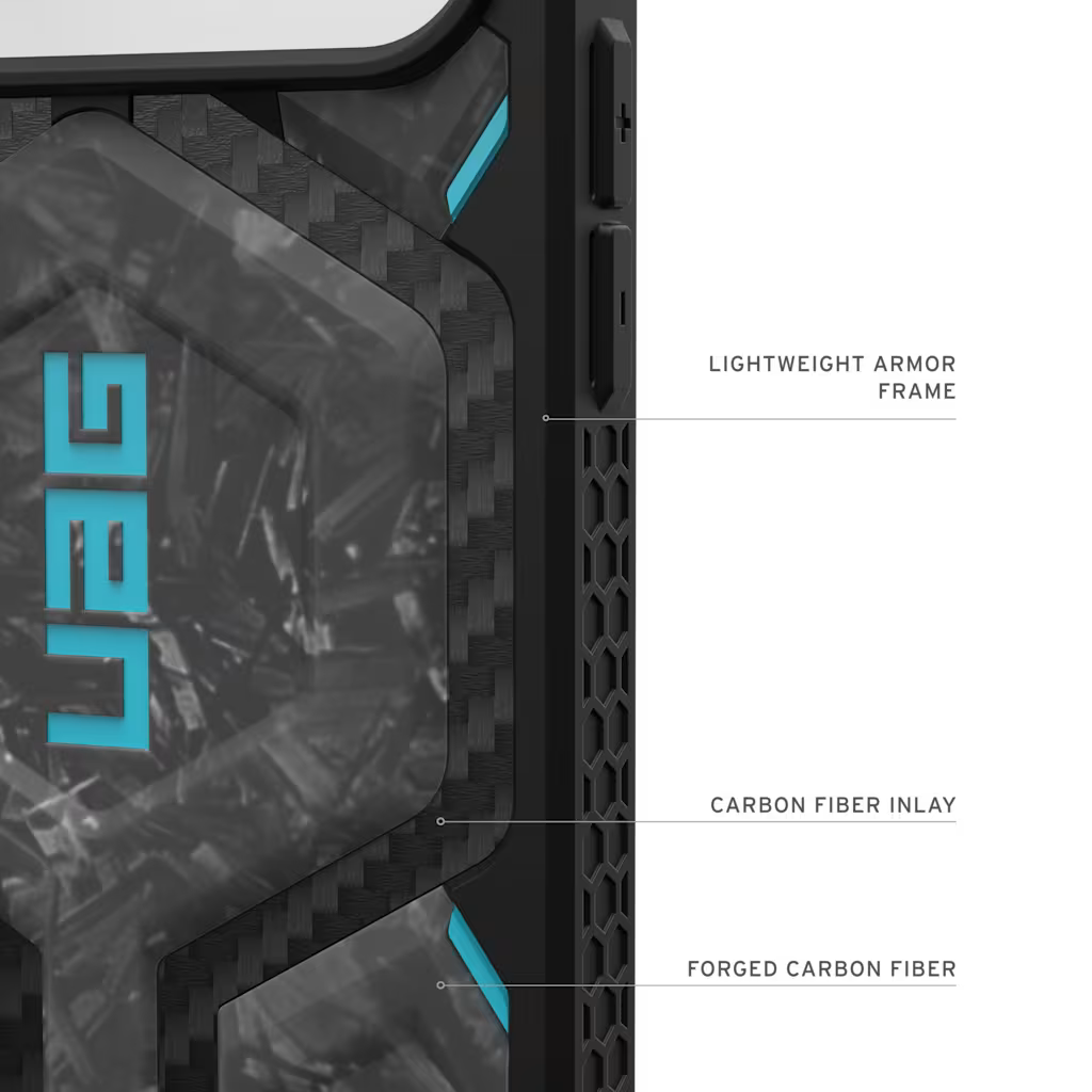 UAG รุ่น Monarch Pro - เคส iPhone 17 Pro Max – สี Forged Carbon Fiber/Blue (Limited Edition)