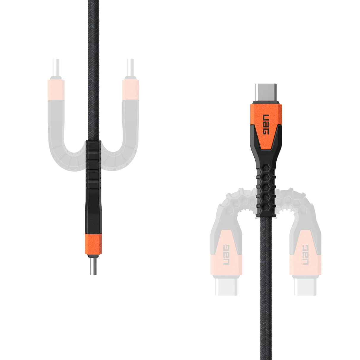 สายชาร์จ UAG รุ่น Rugged Kevlar USB C-to-USB C Cable ความยาว 1.5 เมตร - สี Black/Orange