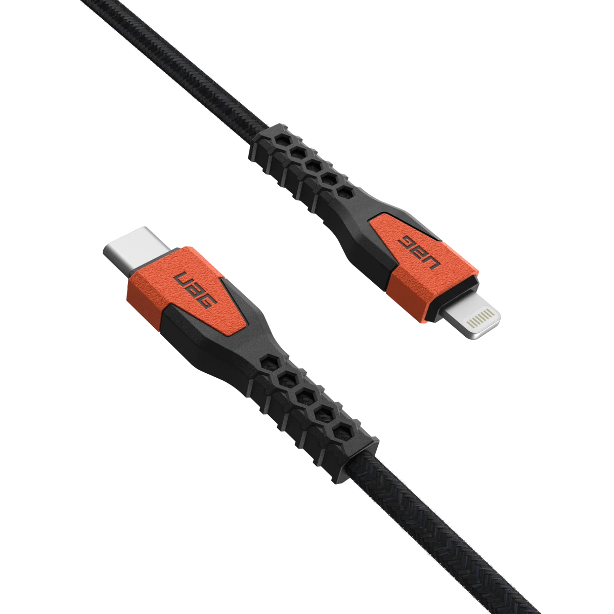สายชาร์จ UAG รุ่น Rugged Kevlar USB C-to-Lightning Cable ความยาว 1.5 เมตร - สี Black/Orange