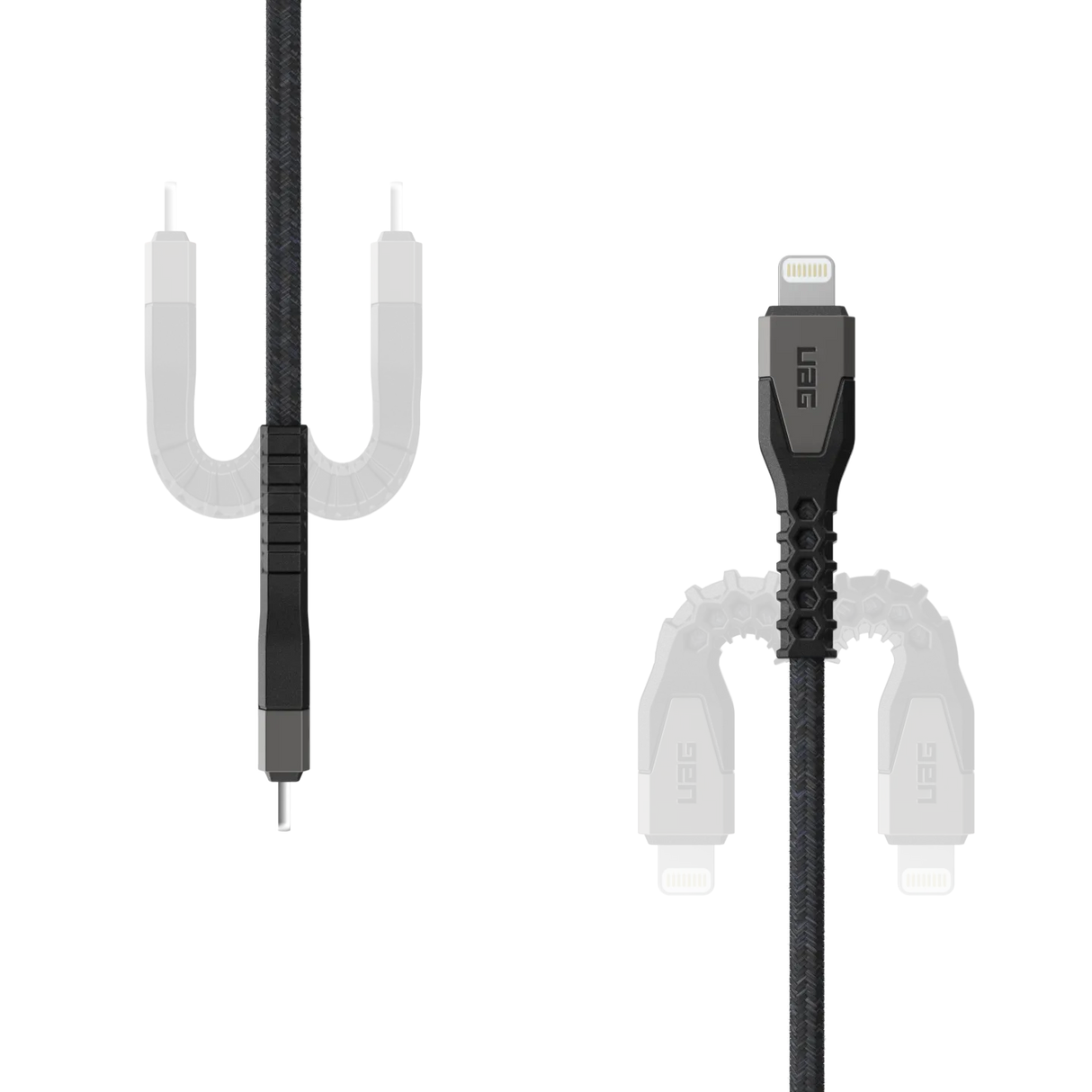 สายชาร์จ UAG รุ่น Rugged Kevlar USB C-to-Lightning Cable ความยาว 1.5 เมตร - สี Black/Gray