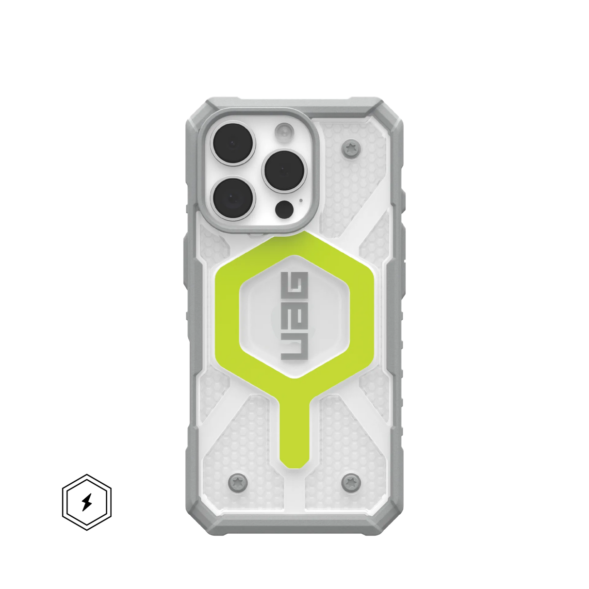 UAG รุ่น Pathfinder Clear Magsafe - เคส iPhone 16 Pro - สี Active Neon