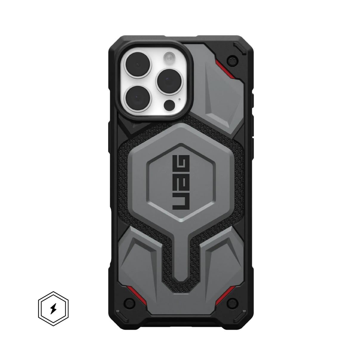 UAG รุ่น Monarch Pro – เคส iPhone 16 Pro Max – สี Kevlar Silver