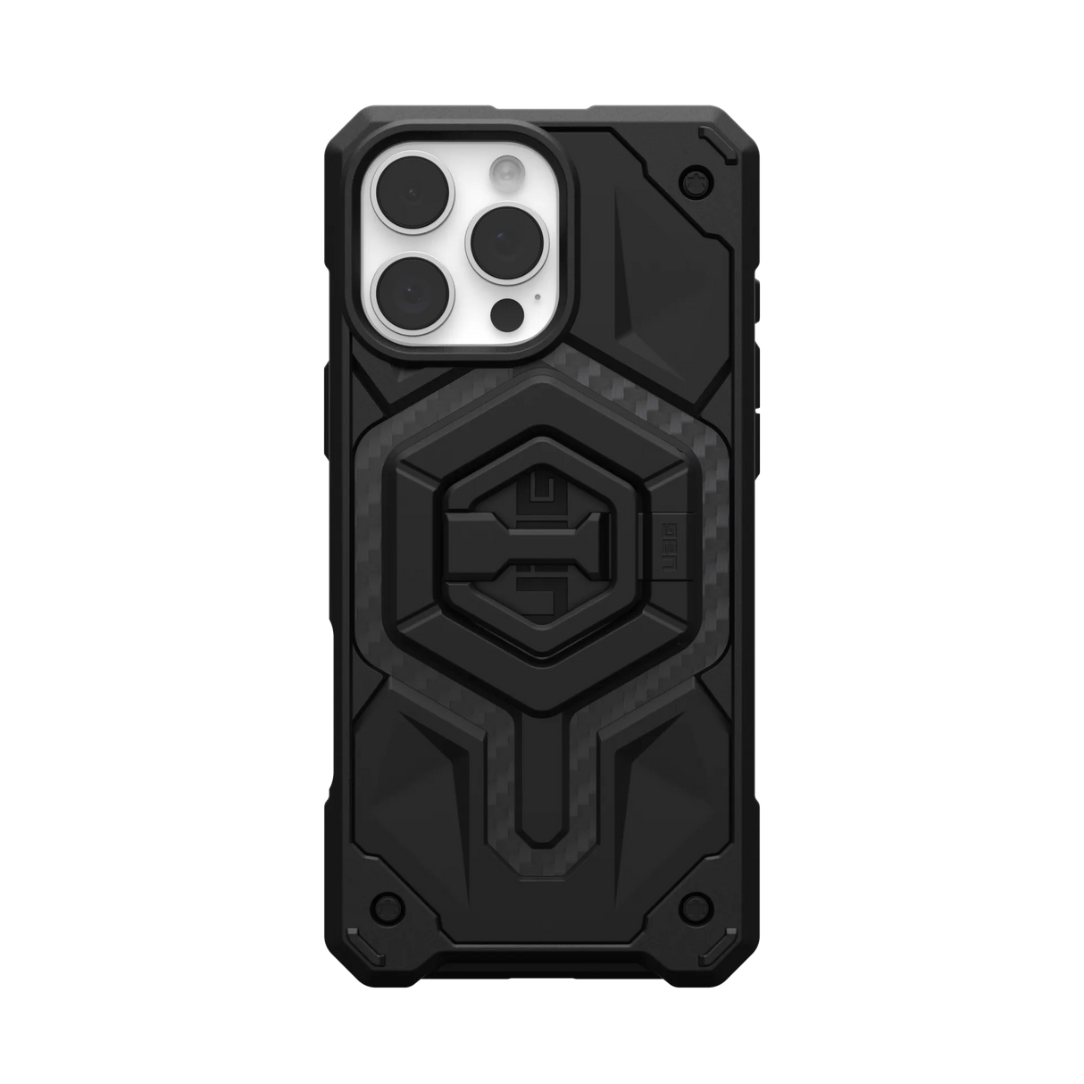 UAG รุ่น Monarch Pro Bundle - เคส iPhone 16 Pro Max - สี Carbon Fiber/Black Stand