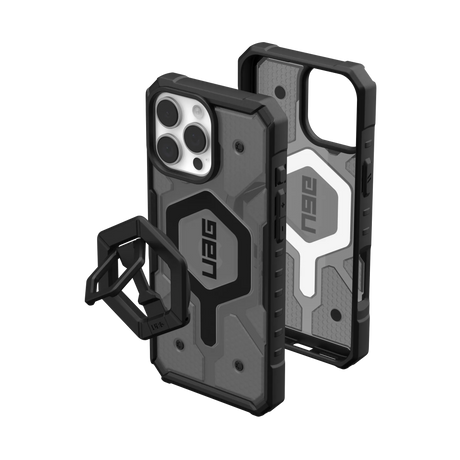 UAG รุ่น Pathfinder Clear Magsafe Bundle - เคส iPhone 16 Pro Max - สี Ash/Black Stand