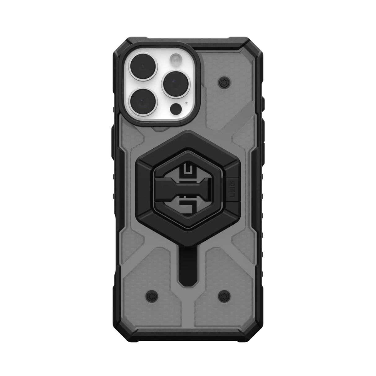 UAG รุ่น Pathfinder Clear Magsafe Bundle - เคส iPhone 16 Pro Max - สี Ash/Black Stand