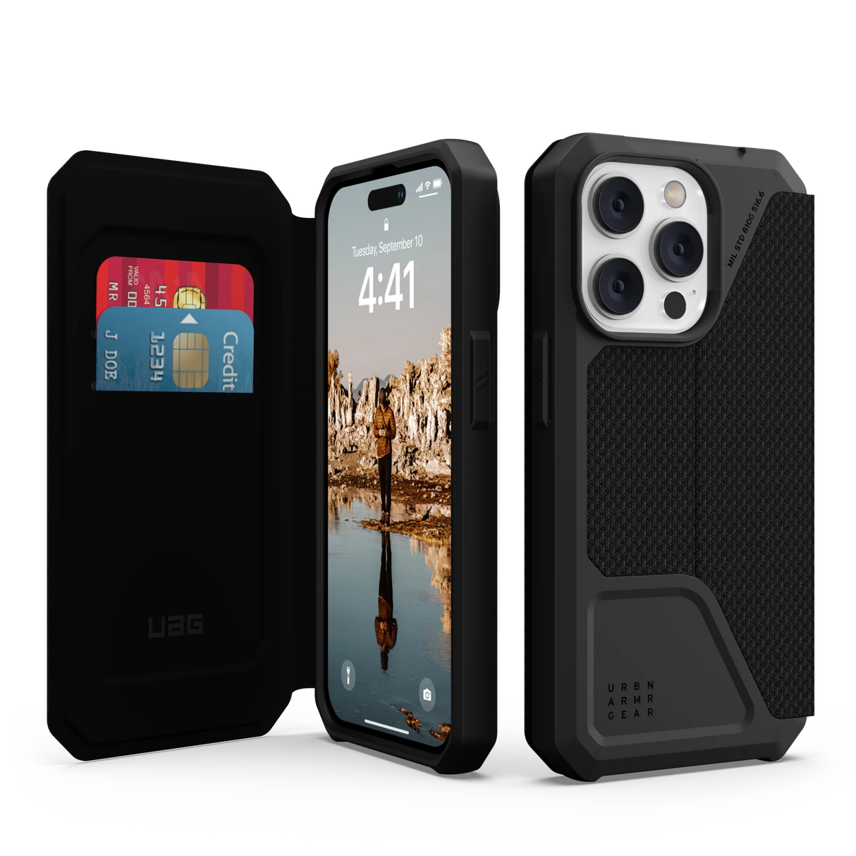 เคส UAG รุ่น Metropolis - iPhone 14 Pro - สี Kevlar Black