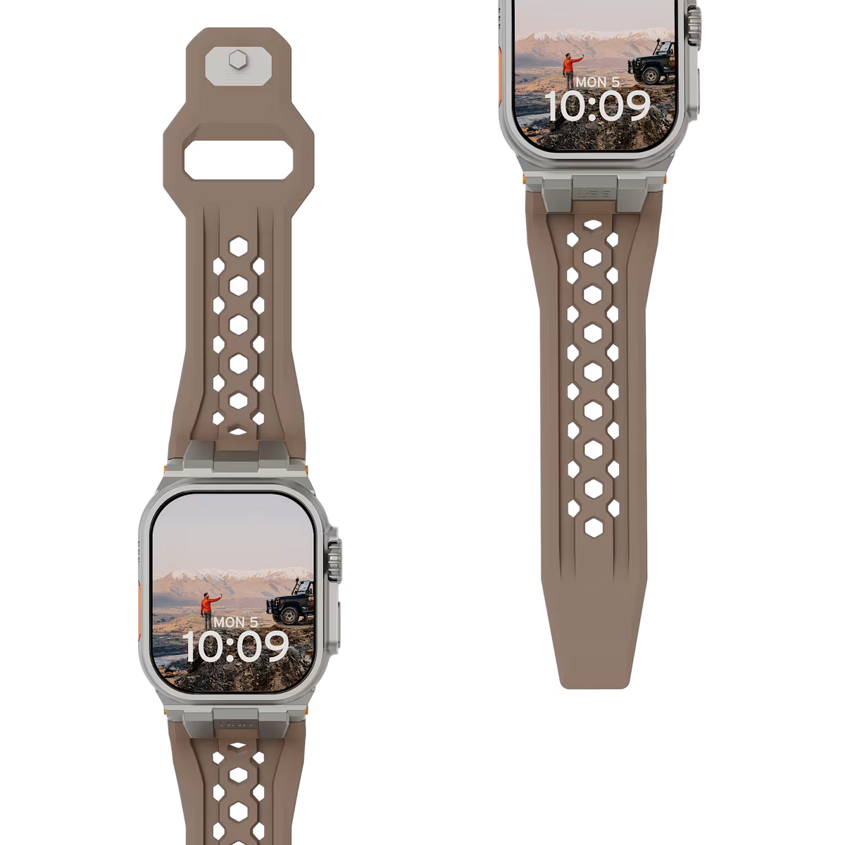 UAG รุ่น Monarch - สายนาฬิกา Apple Watch 42/44/45/49mm - สี Dark Earth/Titanium