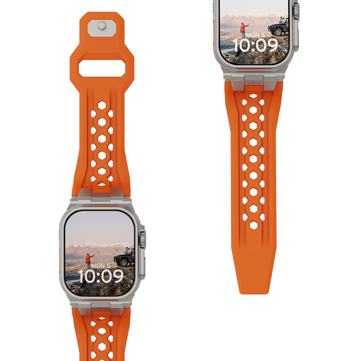 UAG รุ่น Monarch - สายนาฬิกา Apple Watch 42/44/45/49mm - สี Orange/Titanium