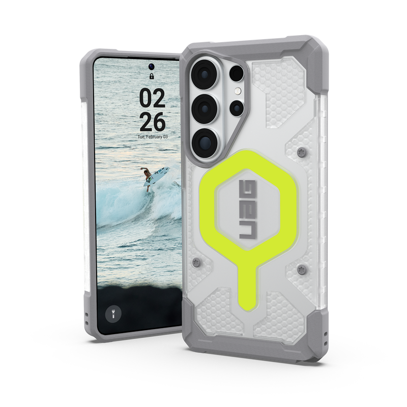 UAG รุ่น Pathfinder Clear (Magnetic) Bundle - เคส Galaxy S26 Ultra - สี Active Neon Lanyard