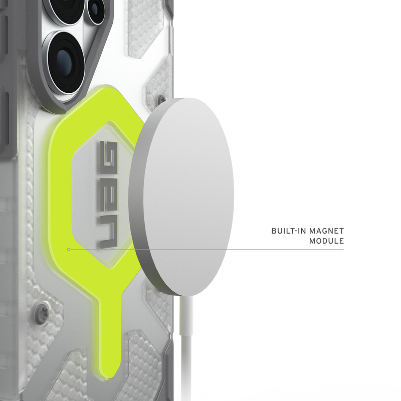 UAG รุ่น Pathfinder Clear (Magnetic) Bundle - เคส Galaxy S26 Ultra - สี Active Neon Lanyard