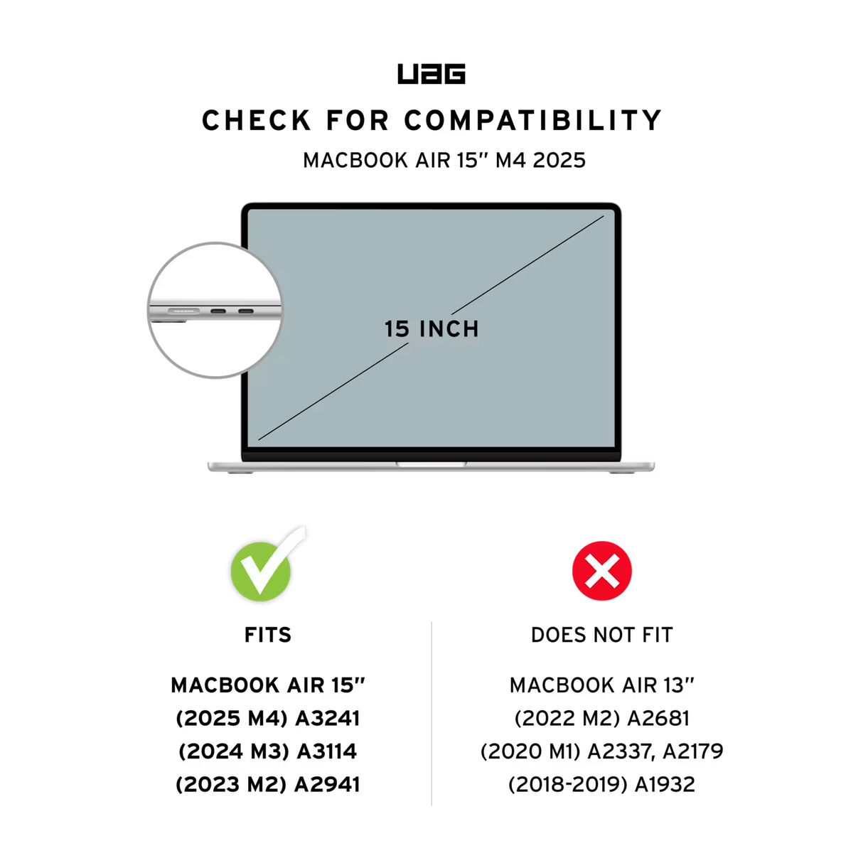UAG รุ่น Essential Armor - เคส MacBook Air 15" (M4/M3/M2) (2025-2023) - สี Ice