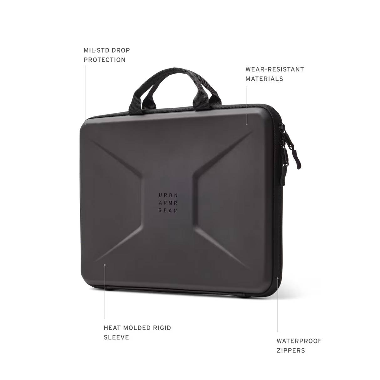 UAG รุ่น Civilian Shock Sleeve with Handle Sleeve (M) - กระเป๋ากันกระแทก ขนาด 14" - สี Black