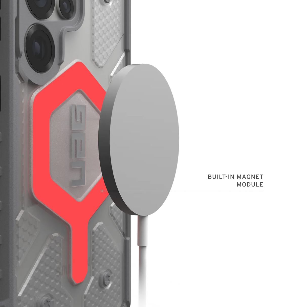 UAG รุ่น Pathfinder Clear with Magnetic Bundle - เคส Galaxy S25 Ultra - สี Active Lava/Lanyard