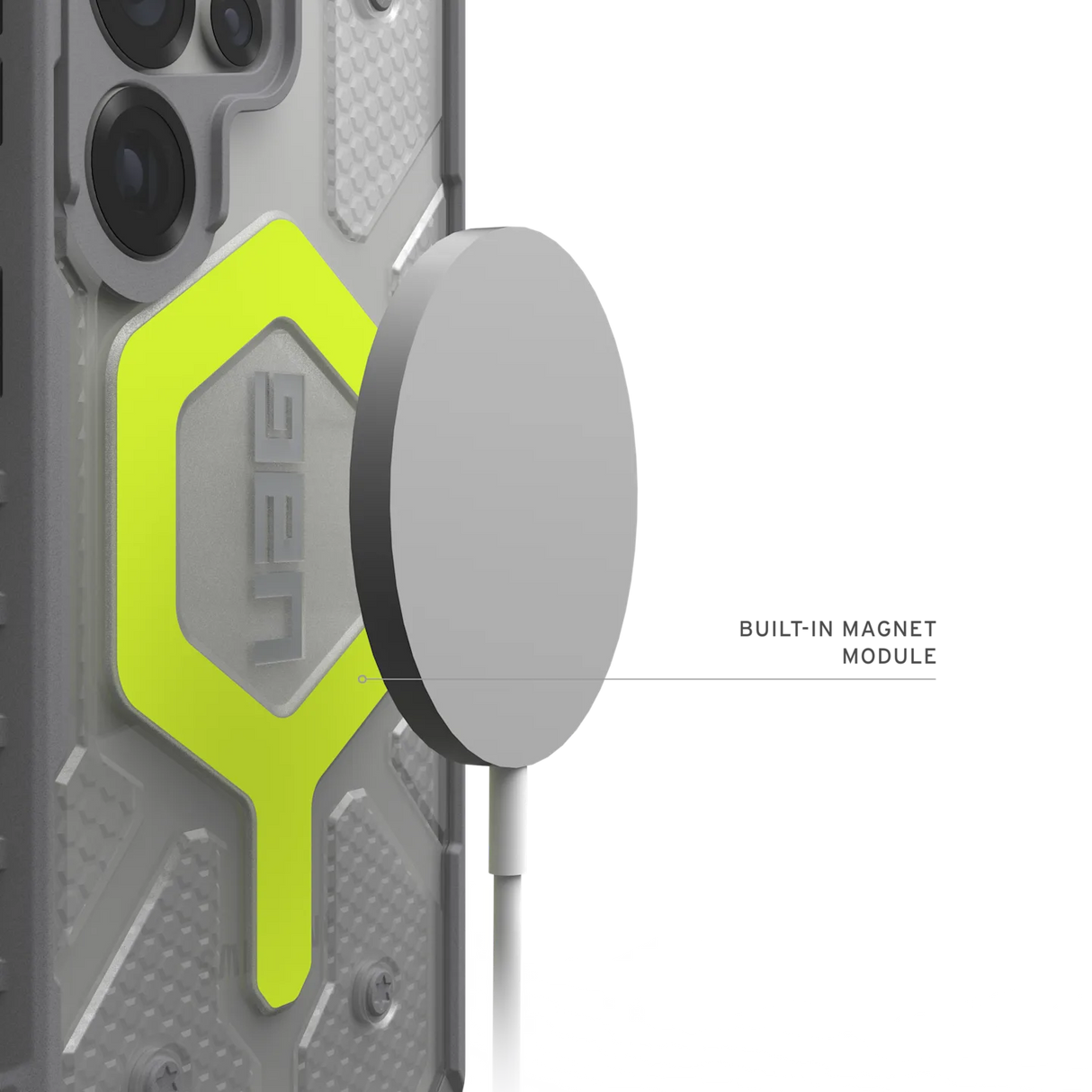 UAG รุ่น Pathfinder Clear with Magnetic Bundle - เคส Galaxy S25 Ultra - สี Active Neon/Lanyard