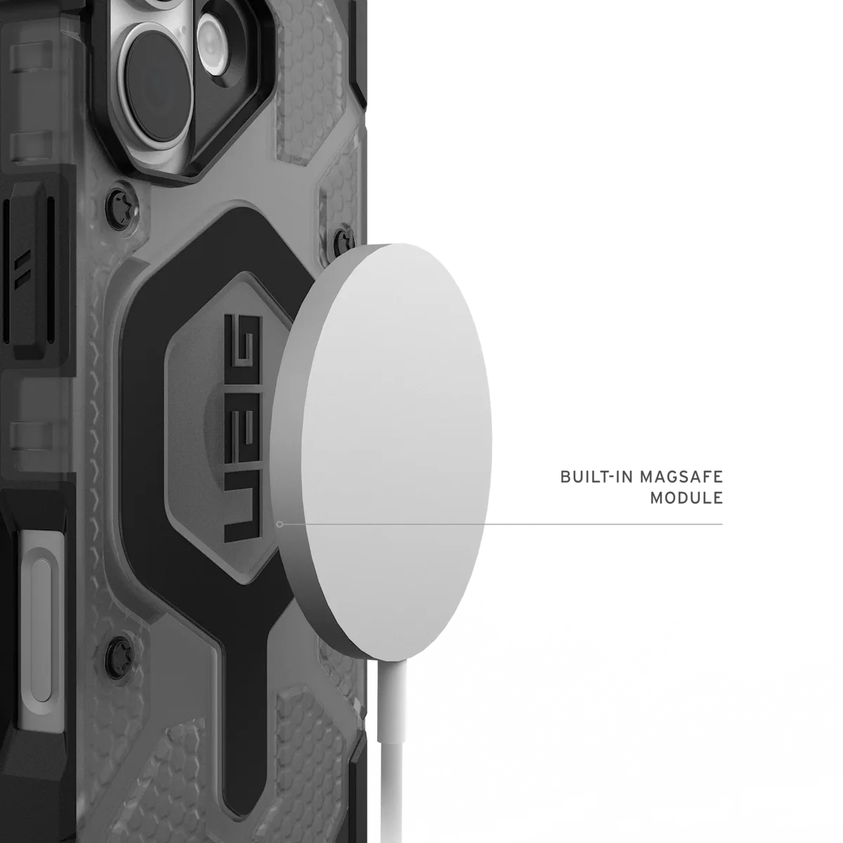 UAG รุ่น Pathfinder Clear (Magsafe) - เคส iPhone 17 - สี Ash/Black