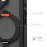 UAG รุ่น Plasma XTE (Magsafe) - เคส iPhone 17 - สี Black/Pop Orange