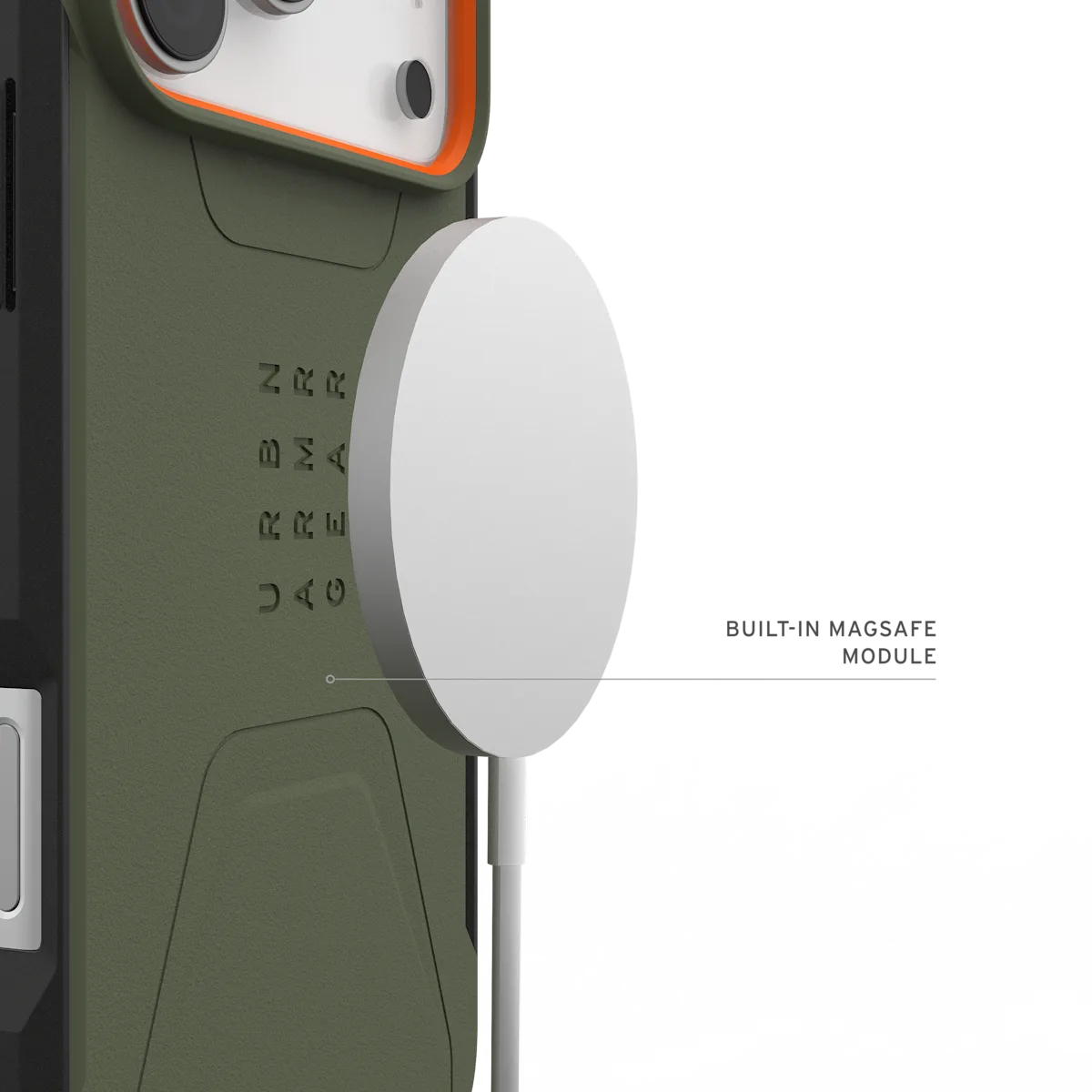 UAG รุ่น Civilian (Magsafe) - เคส iPhone 17 Pro Max - สี Olive/Orange