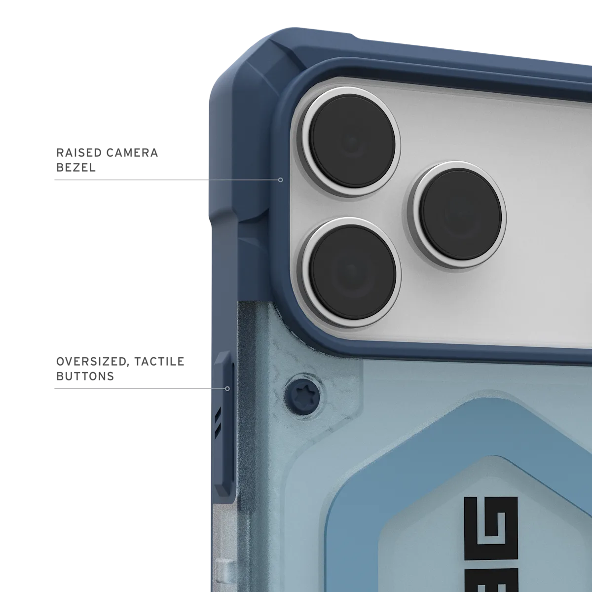 UAG รุ่น Pathfinder Clear (Magsafe) - เคส iPhone 17 Pro Max - สี Blues/Lanyard