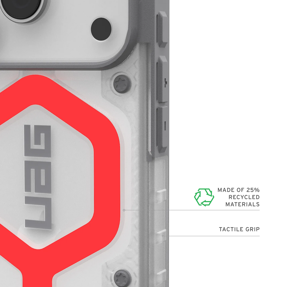 UAG รุ่น Pathfinder Clear (Magsafe) - เคส iPhone 17 Pro - สี Active Lava/Lanyard
