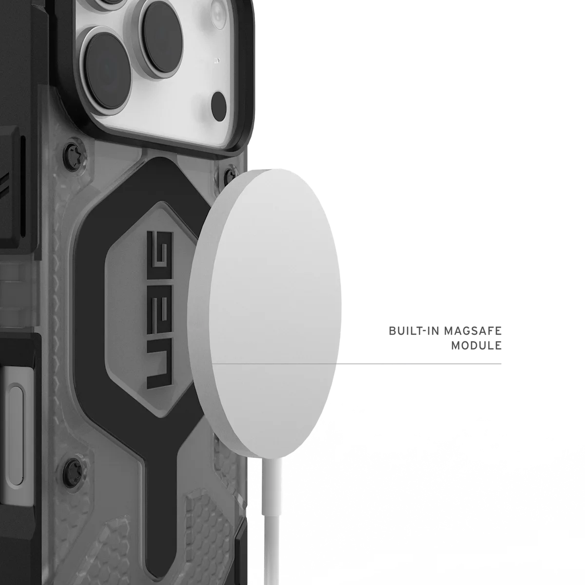 UAG รุ่น Pathfinder Clear (Magsafe) - เคส iPhone 17 Pro - สี Ash/Black