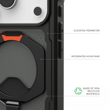 UAG รุ่น Plasma XTE (Magsafe) - เคส iPhone 17 Pro - สี Black/Pop Orange
