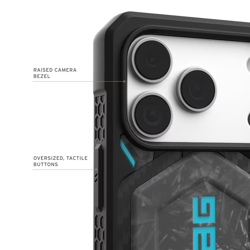 UAG รุ่น Monarch Pro - เคส iPhone 17 Pro – สี Forged Carbon Fiber/Blue (Limited Edition)
