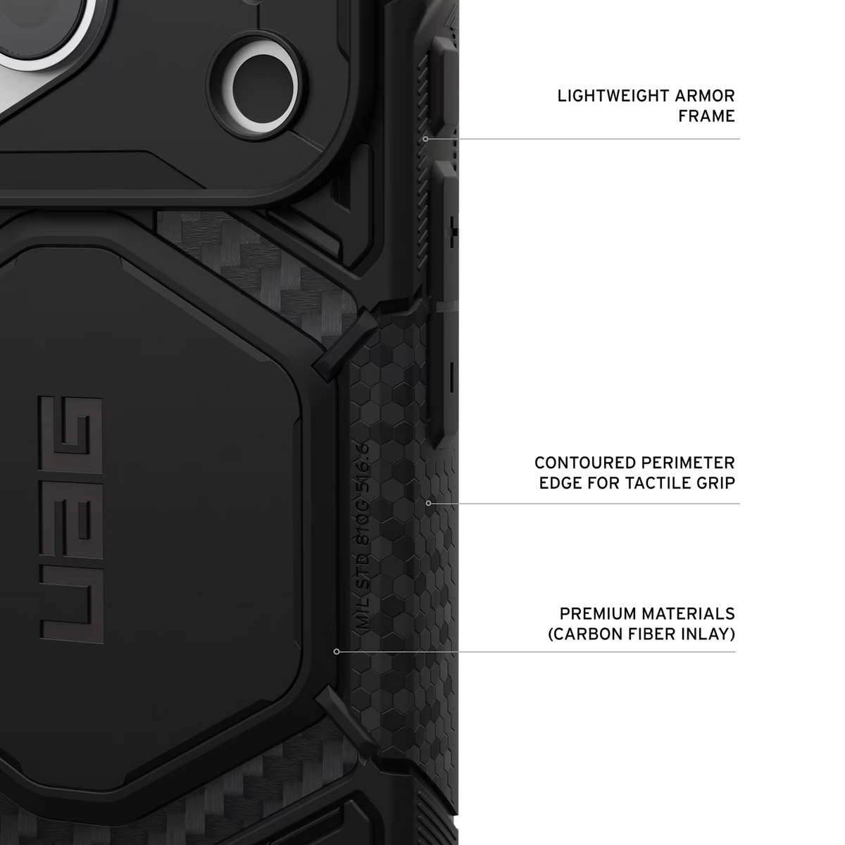 UAG รุ่น Monarch Pro (Cap) - เคส iPhone 17 Pro / 18 Pro - สี Carbon Fiber
