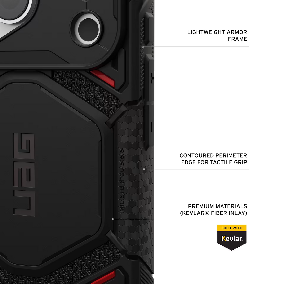 UAG รุ่น Monarch Pro (Cap) - เคส iPhone 17 Pro / 18 Pro - สี Kevlar Black