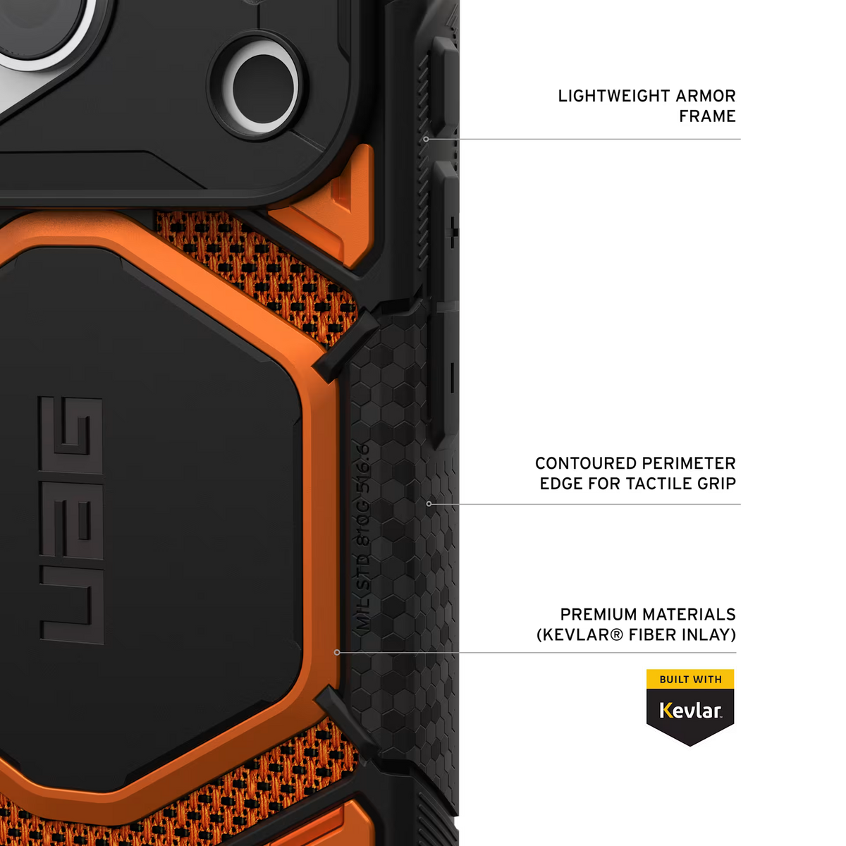 UAG รุ่น Monarch Pro (Cap) - เคส iPhone 17 Pro / 18 Pro - สี Kevlar Burnt Orange