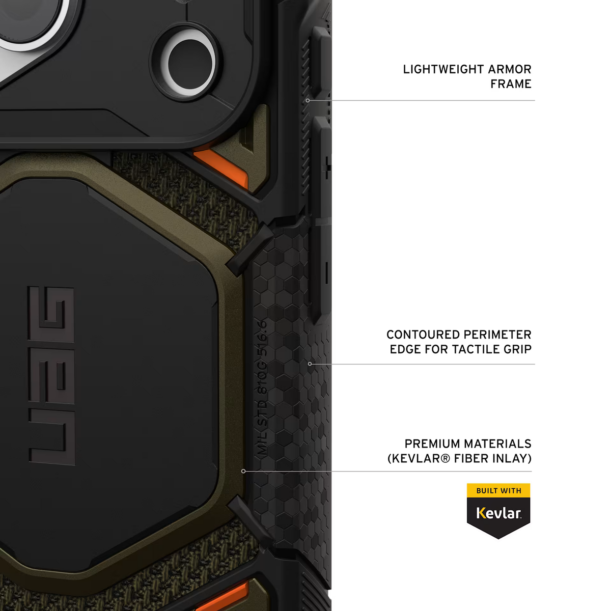 UAG รุ่น Monarch Pro (Cap) - เคส iPhone 17 Pro / 18 Pro - สี Kevlar Element Green