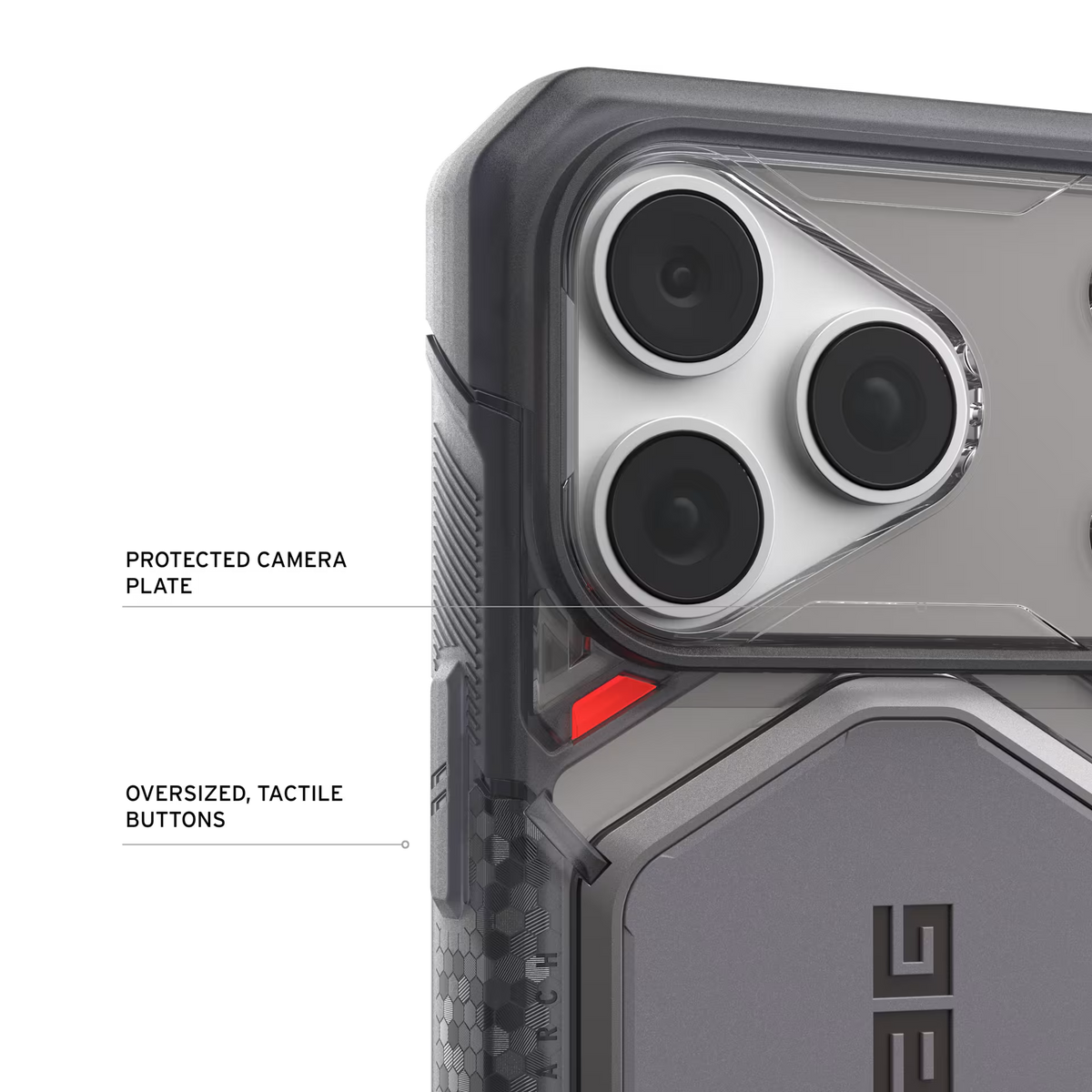UAG รุ่น Monarch Pro (No Cap) - เคส iPhone 17 Pro / 18 Pro - สี VEIL/Ash