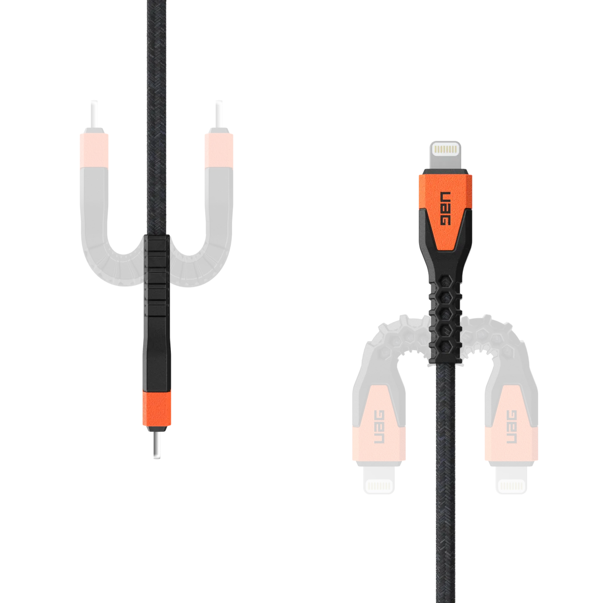 สายชาร์จ UAG รุ่น Rugged Kevlar USB C-to-Lightning Cable ความยาว 1.5 เมตร - สี Black/Orange
