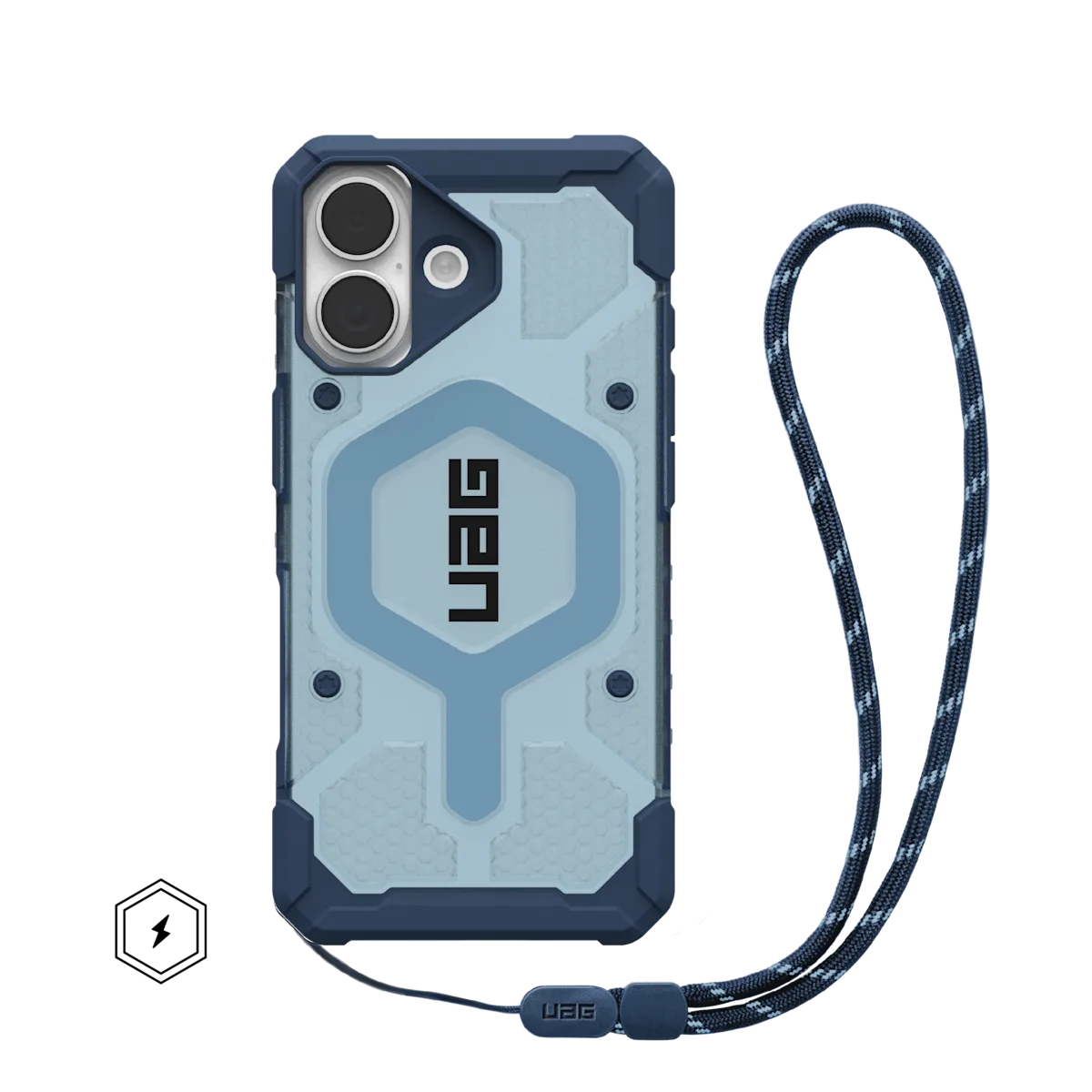 UAG รุ่น Pathfinder Clear (Magsafe) - เคส iPhone 17 - สี Blues/Lanyard