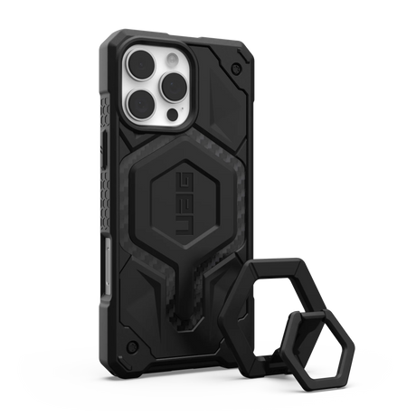UAG รุ่น Monarch Pro Bundle - เคส iPhone 16 Pro Max - สี Carbon Fiber/Black Stand