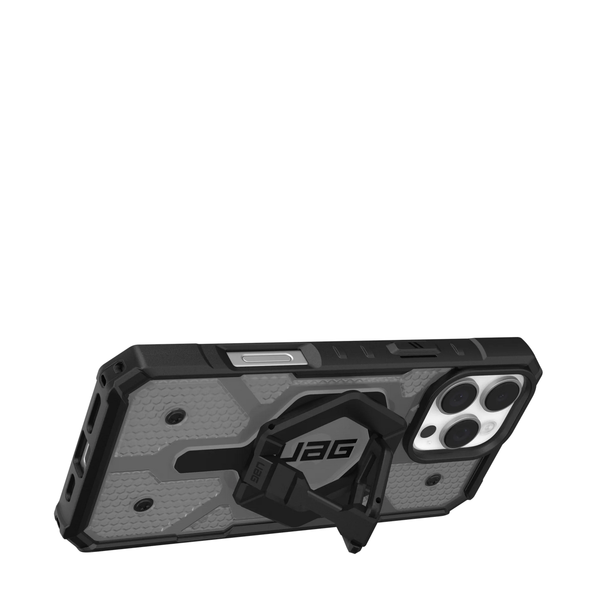 UAG รุ่น Pathfinder Clear Magsafe Bundle - เคส iPhone 16 Pro Max - สี Ash/Black Stand